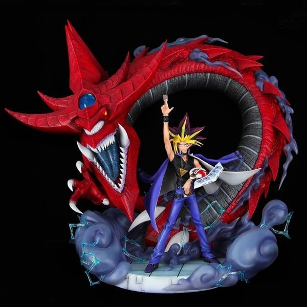 Yugi & Red-Eyes Black Dragon statue by Taka Corp
